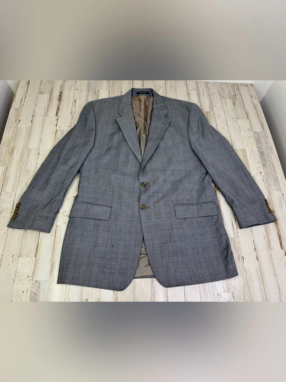 Ralph Ralph Lauren Mens 44L Gray Glen Check Wool Cashmere Blend Sport Blazer